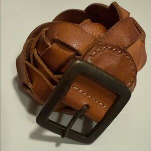Lucky Brand Tan Leather Braided Belt